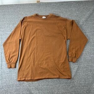 VTG PLUMA Heavyweight Cotton Sweatshirt Crewneck Brown Men Size L Made in USA